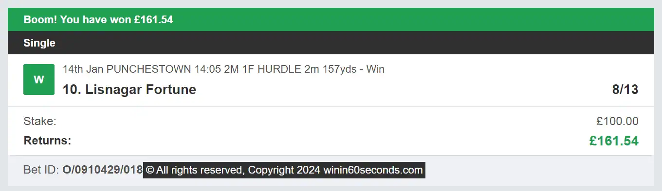 Win In 60 Seconds - Winner - 2024-01-14