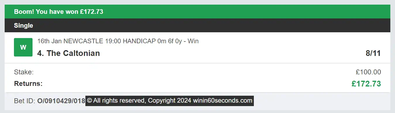 Win In 60 Seconds - Winner - 2024-01-16