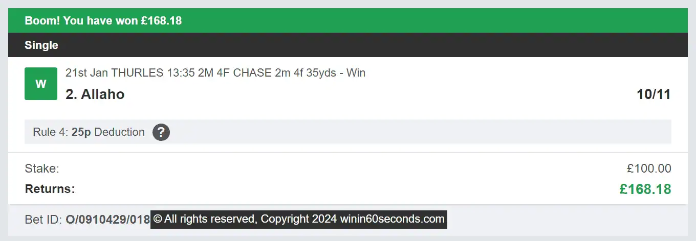 Win In 60 Seconds - Winner - 2024-01-21