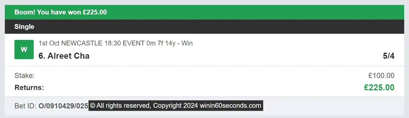 Win In 60 Seconds - Winner - 2024-10-01